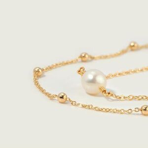 Double Layer Freshwater Pearl Bead Chain Bracelet